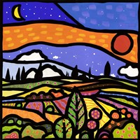 Tramonto in Collina Fine Art Print