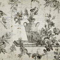 BW Flowers Grunge One Fine Art Print