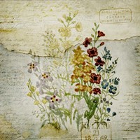 Flower Print Grunge One Fine Art Print