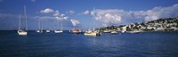 Boats at a Harbor, Martinique, West Indies Fine Art Print