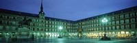 Building Lit up at Dusk, Plaza Mayor, Madrid, Spain Fine Art Print