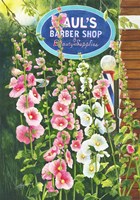 Hollyhocks and A Hummer Fine Art Print