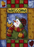 Woodland Snowman Fine Art Print
