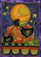 Two Crows In The  Moonlight Fine Art Print
