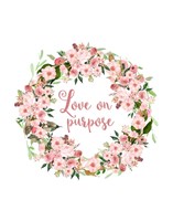 Love on Purpose Pink Wreath Fine Art Print