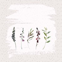 Florals on Grunge Square Fine Art Print