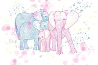 Happy Elephant Family Framed Print