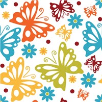 Butterflies and Blooms Playful II Fine Art Print