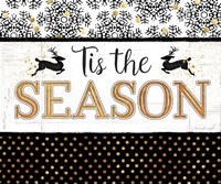 Tis the Season (black & gold) Fine Art Print