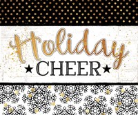 Holiday Cheer - Black & Gold Framed Print