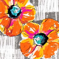 Orange Grey Poppies Fine Art Print