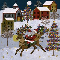 Here Comes Santa Claus Fine Art Print