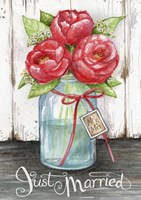 Just Married Peonies Fine Art Print