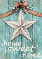 White Barn Star with Bow Home White Fine Art Print