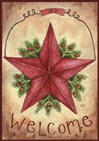 Welcome Barn Star With Berries Fine Art Print
