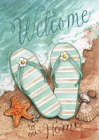 Flip Flops On The Beach Welcome Fine Art Print