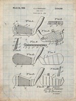 Golf Club Patent - Antique Grid Parchment Fine Art Print