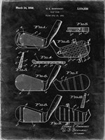 Golf Club Patent - Black Grunge Fine Art Print