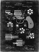 Revolving Fire Arm Patent - Black Grunge Fine Art Print