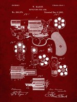 Revolving Fire Arm Patent - Burgundy Fine Art Print