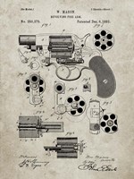 Revolving Fire Arm Patent - Sandstone Fine Art Print