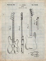 Guitar Patent - Antique Grid Parchment Fine Art Print