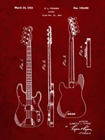 Guitar Patent - Burgundy Fine Art Print