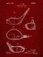 Metallic Golf Club Head Patent - Burgundy Fine Art Print