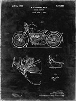 Cycle Support Patent - Black Grunge Fine Art Print