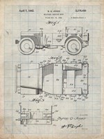 Military Vehicle Body Patent - Antique Grid Parchment Fine Art Print