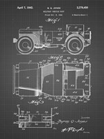 Military Vehicle Body Patent - Black Grid Fine Art Print