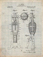 Explosive Missile Patent - Antique Grid Parchment Fine Art Print