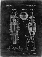 Explosive Missile Patent - Black Grunge Fine Art Print