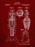 Explosive Missile Patent - Burgundy Fine Art Print