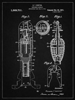 Explosive Missile Patent - Vintage Black Fine Art Print