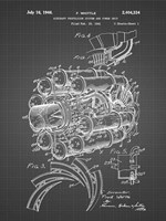 Aircraft Propulsion & Power Unit Patent - Black Grid Fine Art Print