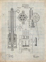 Machine Gun Patent - Antique Grid Parchment Fine Art Print