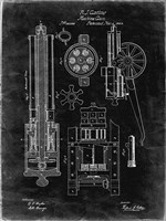 Machine Gun Patent - Black Grunge Fine Art Print