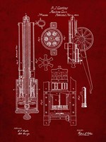 Machine Gun Patent - Burgundy Fine Art Print