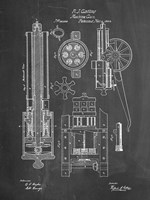 Machine Gun Patent - Chalkboard Framed Print
