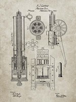 Machine Gun Patent - Sandstone Fine Art Print