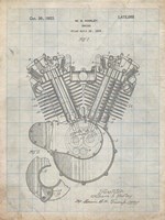 Engine Patent - Antique Grid Parchment Fine Art Print