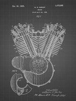 Engine Patent - Black Grid Fine Art Print