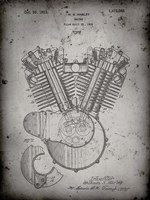 Engine Patent - Faded Grey Fine Art Print