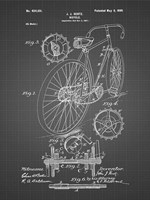 Bicycle Patent - Black Grid Fine Art Print