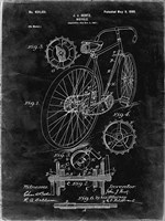 Bicycle Patent - Black Grunge Fine Art Print