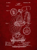 Bicycle Patent - Burgundy Fine Art Print