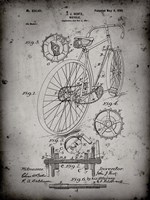 Bicycle Patent - Faded Grey Fine Art Print