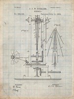 Windmill Patent - Antique Grid Parchment Fine Art Print