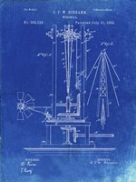 Windmill Patent - Faded Blueprint Fine Art Print